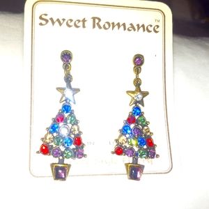 SWEET ROMANCE JEWEL TREE CHRISTMAS CRYSTAL PIERCED EARRINGS